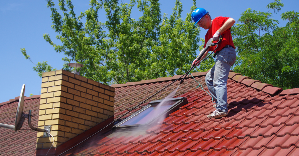 Roof pressure cleaning